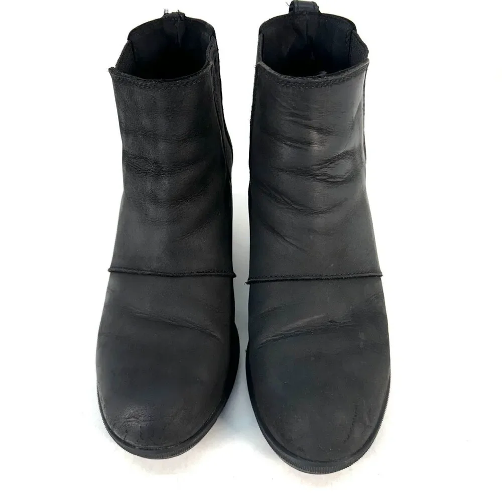 SOREL Womens Joan Of Artic ii Chelsea Hidden Wedge Black Ankle Boots Size 8